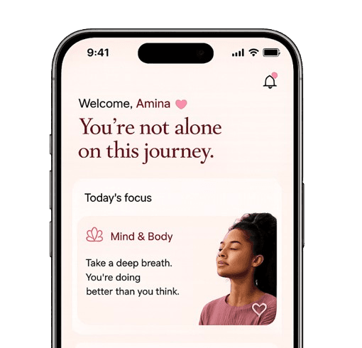 NORRA maternal health app shown on a phone